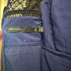 Karen Millen navy blue & black lace dress